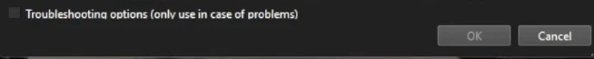 Check the Troubleshooting options checkbox inside Configurator