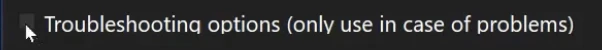 Check the Troubleshooting options checkbox inside Device Selector